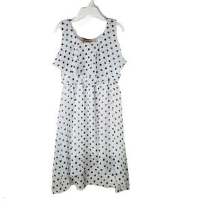 Girls Chiffon Polka Dot Dress Size 6 White Navy Lined Flowy Kiddo by Katie
